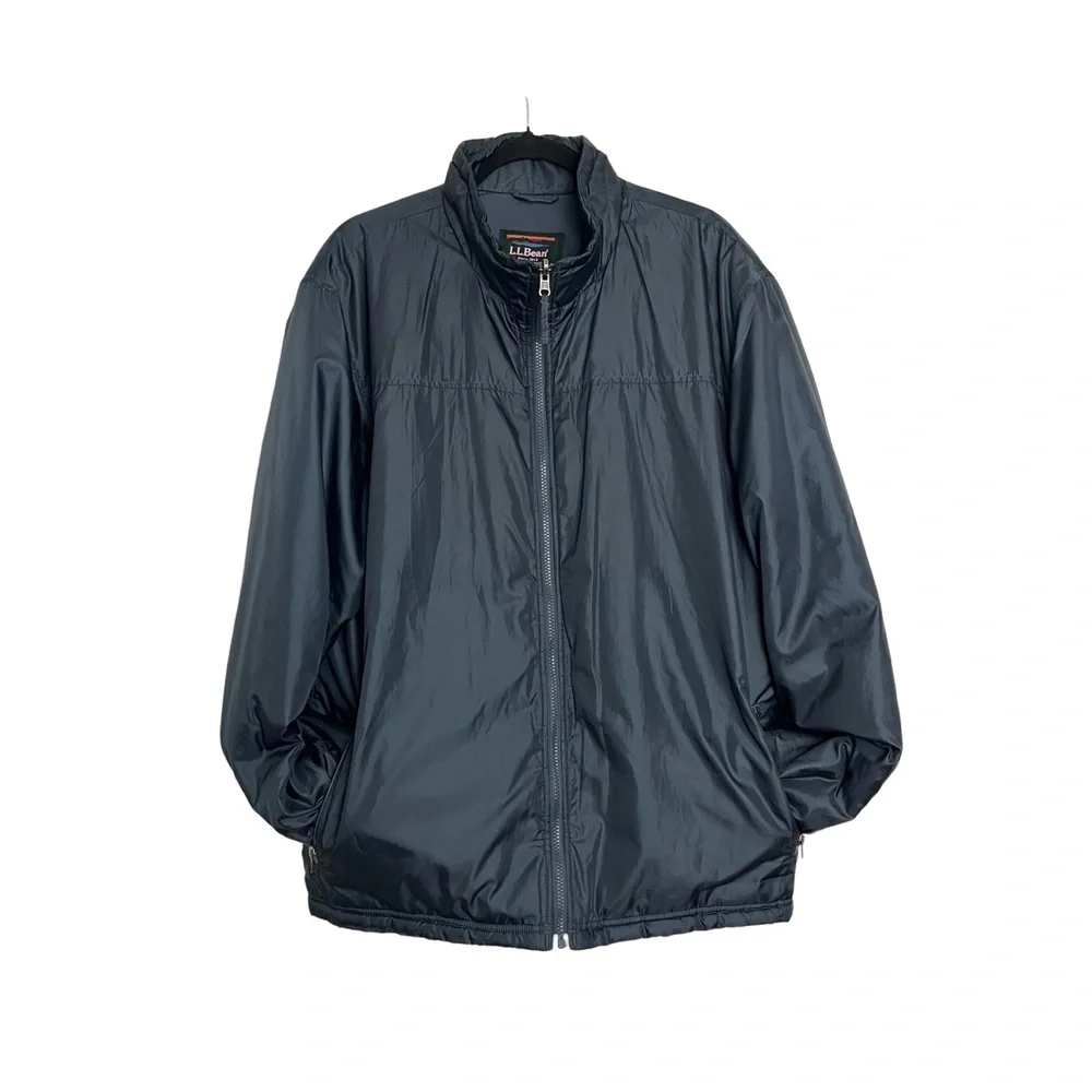 LL Bean Navy Blue‎ Zip Front Casual Thick waterproof Jacket Mens Extra Large